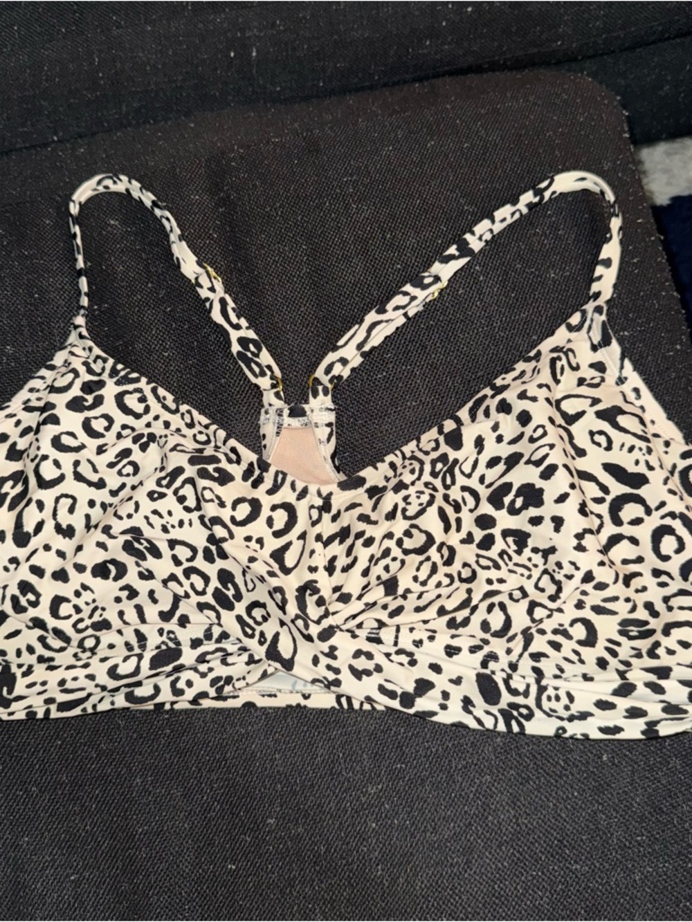 Leopard Print Bralette - Black & Cream